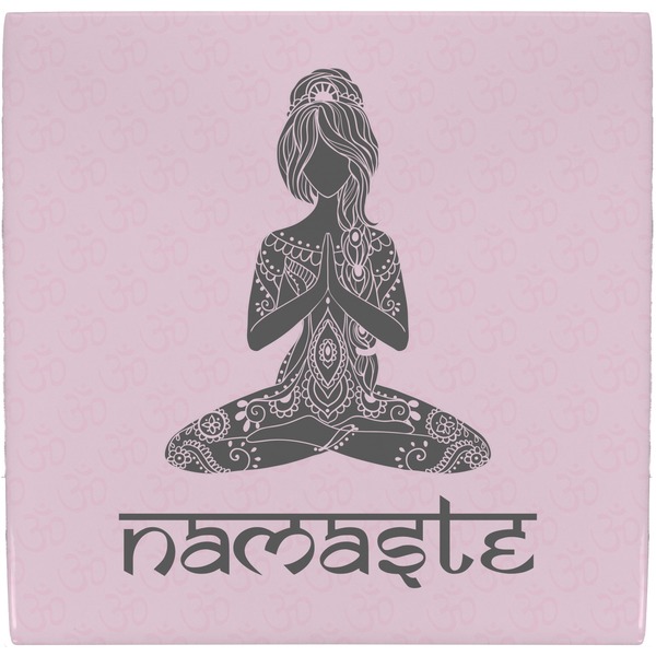 Custom Lotus Pose Ceramic Tile Hot Pad (Personalized)