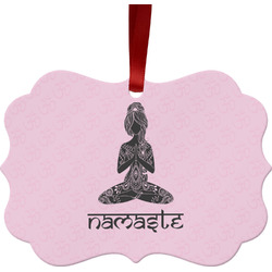 Lotus Pose Metal Frame Ornament - Double Sided
