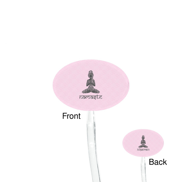 Lotus Pose Clear Plastic 7" Stir Stick - Oval - Front & Back