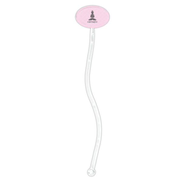 Lotus Pose Clear Plastic 7" Stir Stick - Oval - Single Stick