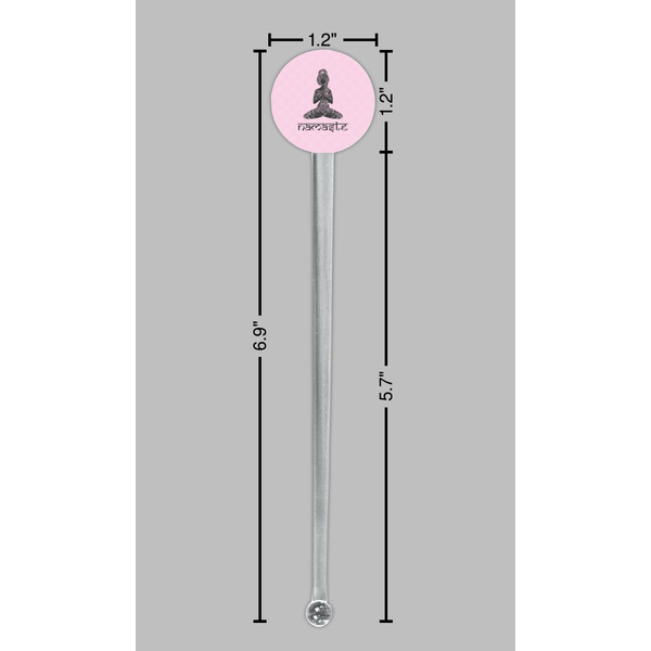 Lotus Pose Clear Plastic 7" Stir Stick - Round - Dimensions