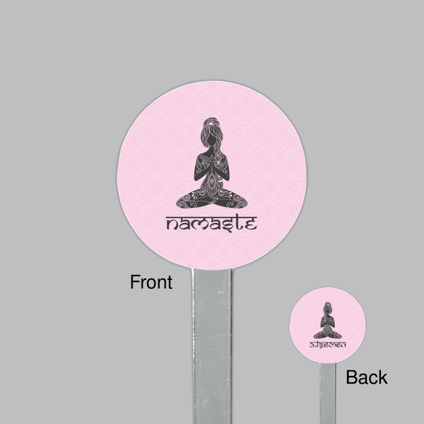 Lotus Pose Clear Plastic 7" Stir Stick - Round - Front & Back