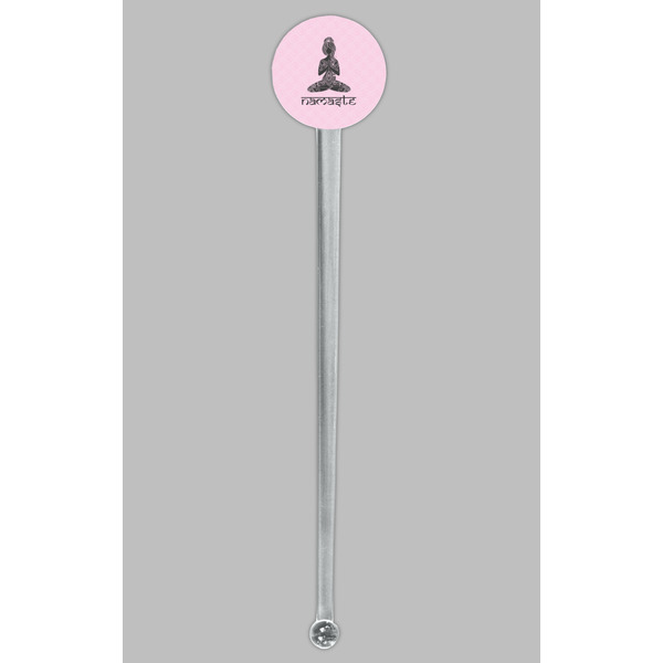 Lotus Pose Clear Plastic 7" Stir Stick - Round - Single Stick