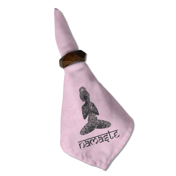 Lotus Pose Cloth Napkins - Personalized Dinner (Folded in Ring) (MAIN)