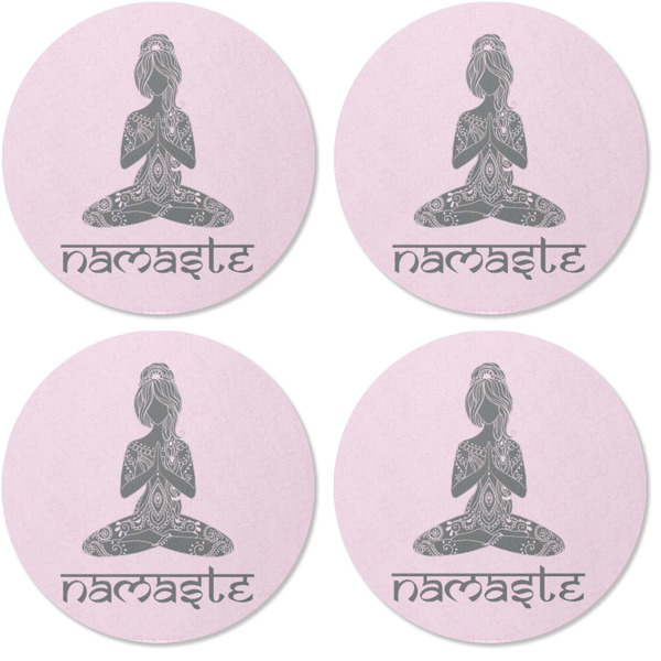 Lotus Pose Coaster Round Rubber Back - Apvl