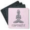 Lotus Pose Square Rubber Backed Coasters - Set of 4 (Personalized)