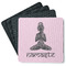 Lotus Pose Square Rubber Backed Coasters - Set of 4 (Personalized)