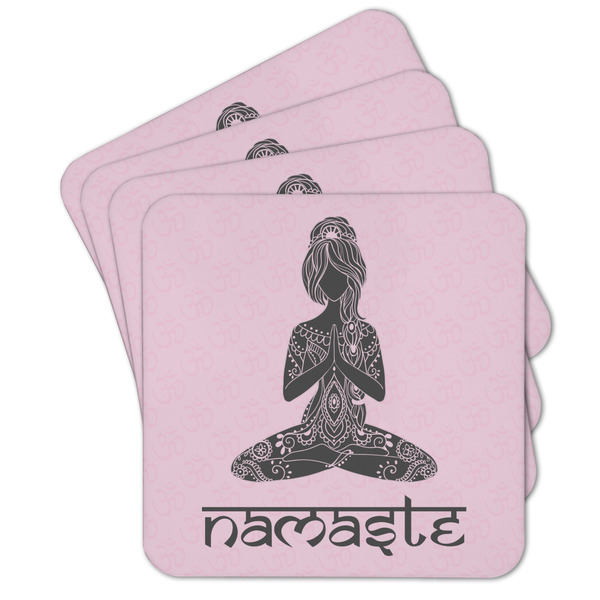 Custom Lotus Pose Cork Coaster - Set of 4