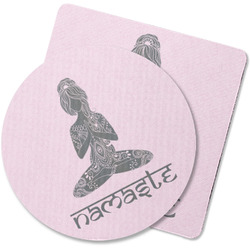 Lotus Pose Rubber Backed Coaster (Personalized)