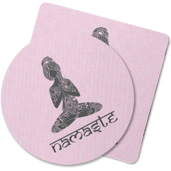 Lotus Pose Rubber Backed Coaster (Personalized)