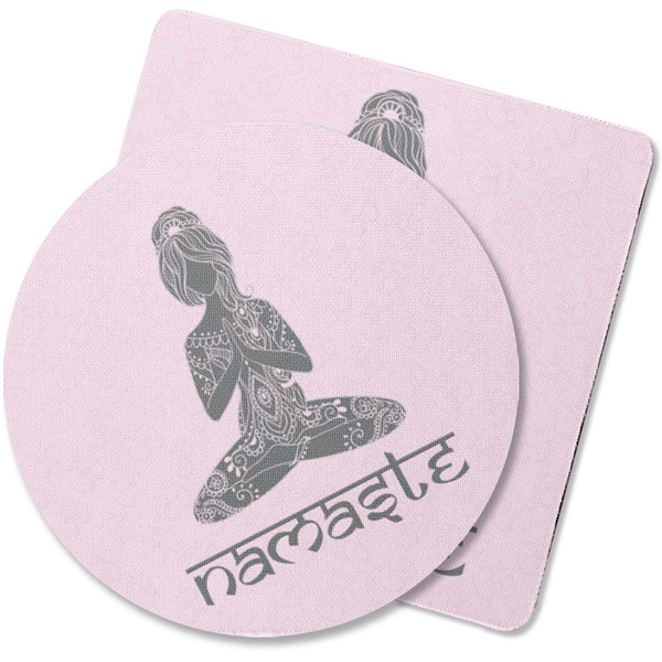 Custom Lotus Pose Rubber Backed Coaster (Personalized)