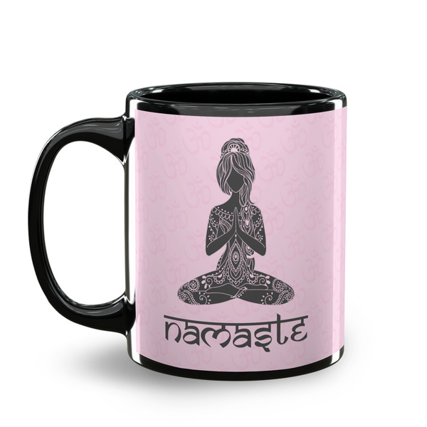 Lotus Pose Coffee Mug - 11 oz - Black
