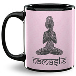 Lotus Pose 11 Oz Coffee Mug - Black