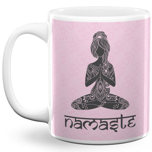 Custom Lotus Pose 11 Oz Coffee Mug - White