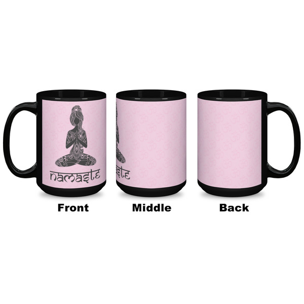 Lotus Pose Coffee Mug - 15 oz - Black APPROVAL