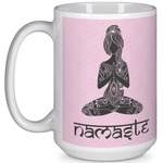 Lotus Pose 15 Oz Coffee Mug - White