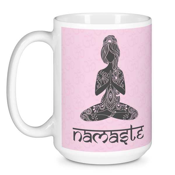 Lotus Pose Coffee Mug - 15 oz - White