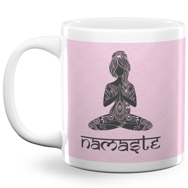 Lotus Pose Coffee Mug - 20 oz - White
