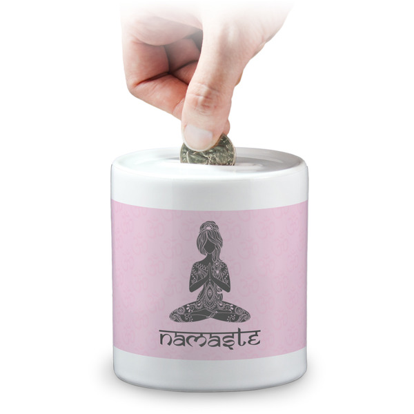 Custom Lotus Pose Coin Bank (Personalized)