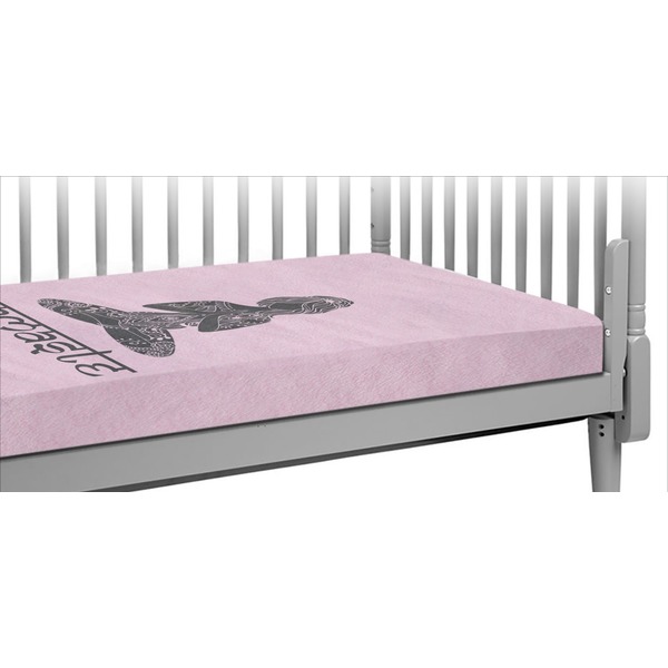 Custom Lotus Pose Crib Fitted Sheet (Personalized)