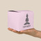 Lotus Pose Cube Favor Gift Box - On Hand - Scale View