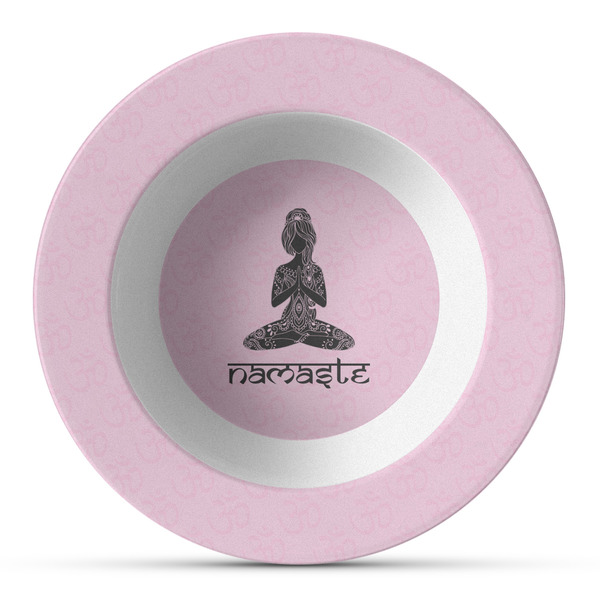 Custom Lotus Pose Plastic Bowl - Microwave Safe - Composite Polymer (Personalized)