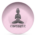 Lotus Pose Microwave Safe Plastic Plate - Composite Polymer (Personalized)