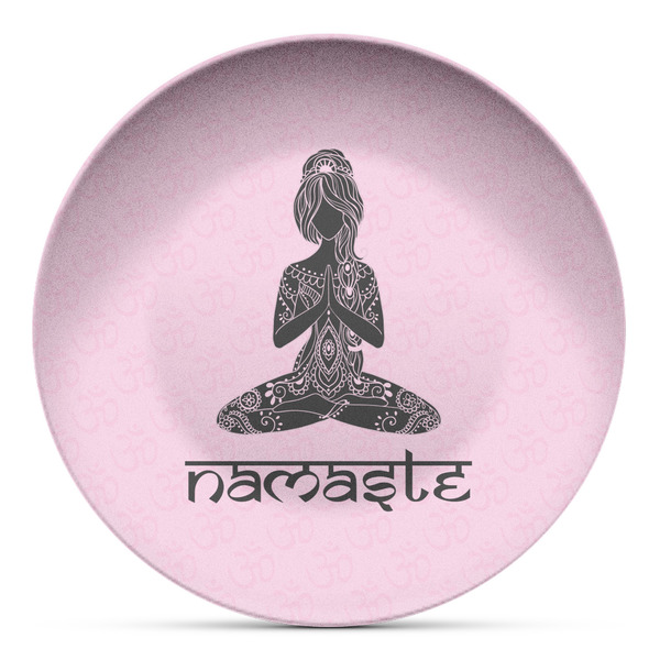 Custom Lotus Pose Microwave Safe Plastic Plate - Composite Polymer (Personalized)