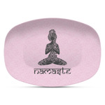 Lotus Pose Plastic Platter - Microwave & Oven Safe Composite Polymer (Personalized)