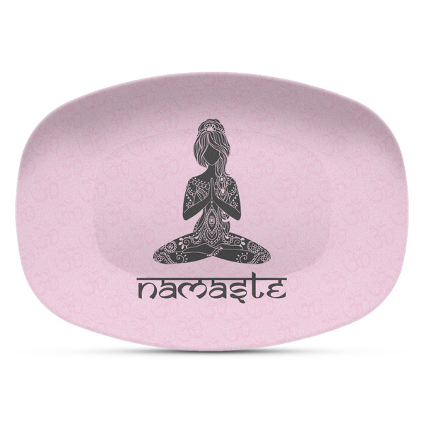 Custom Lotus Pose Plastic Platter - Microwave & Oven Safe Composite Polymer (Personalized)