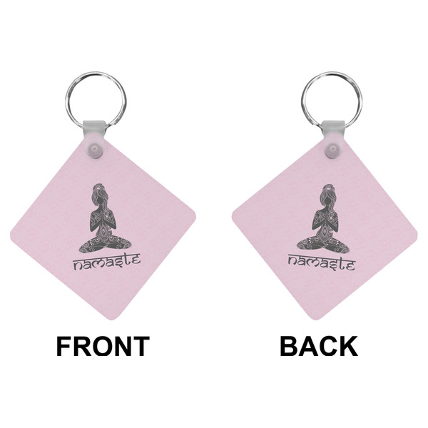 Lotus Pose Diamond Keychain (Front + Back)