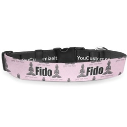 Lotus Pose Deluxe Dog Collar - Extra Large (16" to 27") (Personalized)