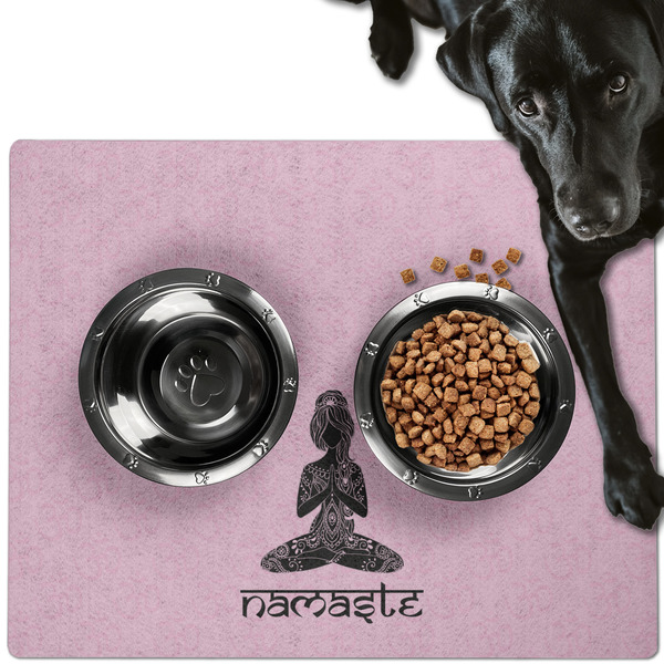 Custom Lotus Pose Dog Food Mat - Large