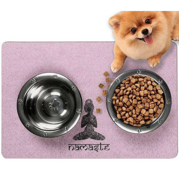 Custom Lotus Pose Dog Food Mat - Small