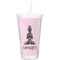 Lotus Pose Double Wall Tumbler with Straw (Personalized)