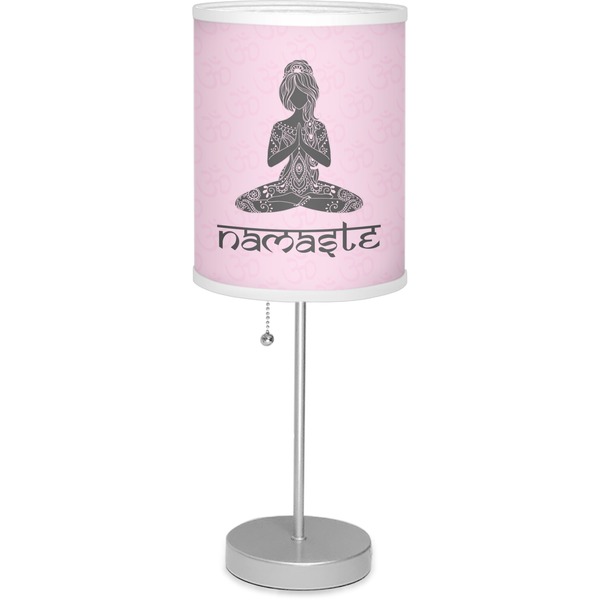 Custom Lotus Pose 7" Drum Lamp with Shade Linen (Personalized)