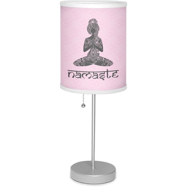 Custom Lotus Pose Lamp with Drum Shade