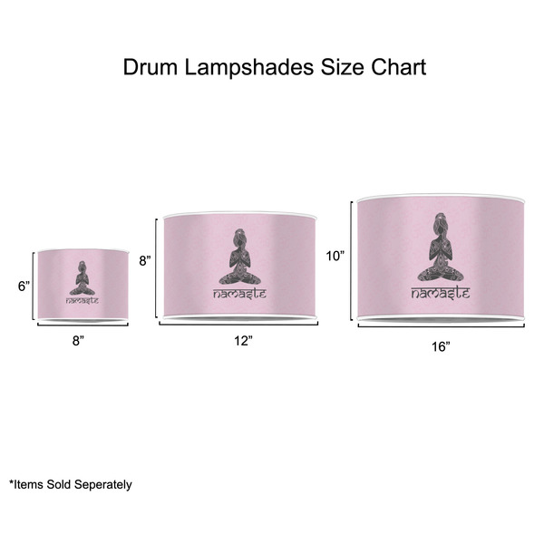 Lotus Pose Drum Lampshades - Sizing Chart