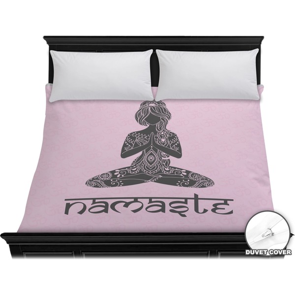 Custom Lotus Pose Duvet Cover - King (Personalized)
