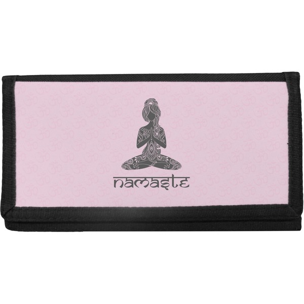 Custom Lotus Pose Canvas Checkbook Cover (Personalized)