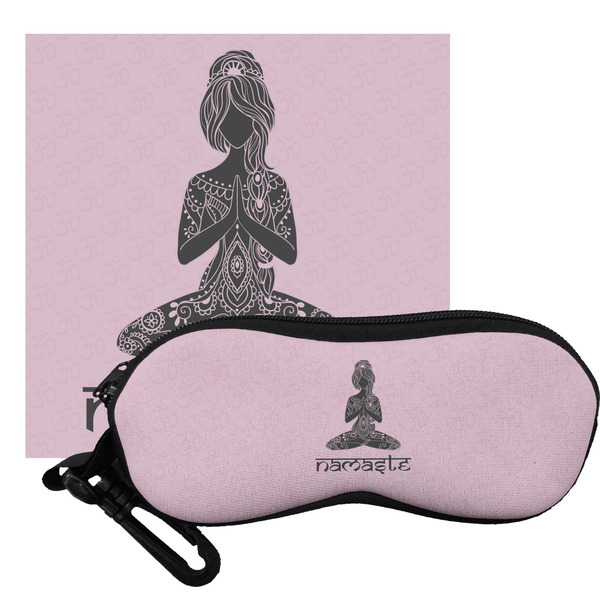 Custom Lotus Pose Eyeglass Case & Cloth (Personalized)