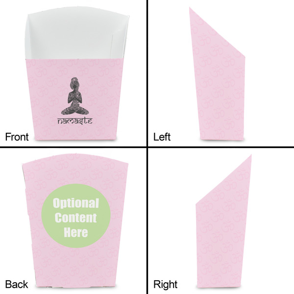 Lotus Pose French Fry Favor Box - Front & Back View