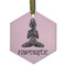 Lotus Pose Frosted Glass Ornament - Hexagon