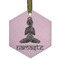 Lotus Pose Flat Glass Ornament - Hexagon