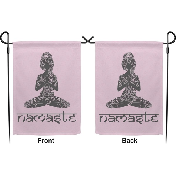 Lotus Pose Garden Flag - Double Sided Front and Back