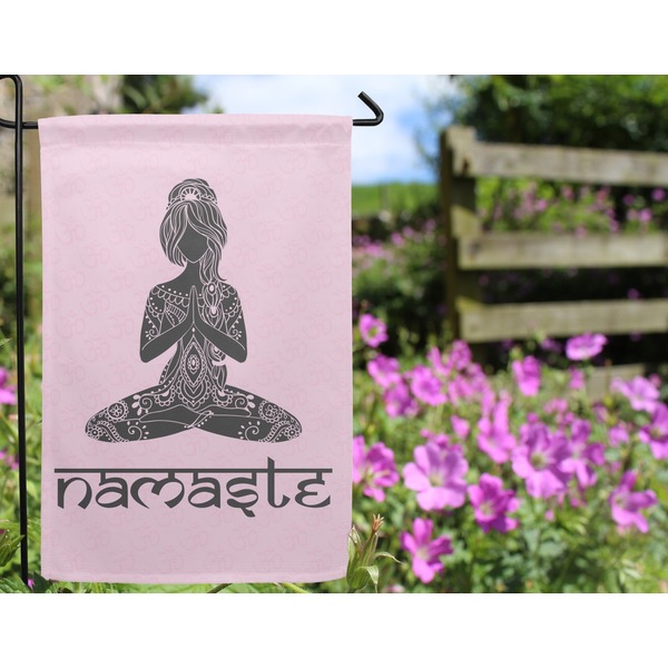 Lotus Pose Garden Flag - Outside In Flowers