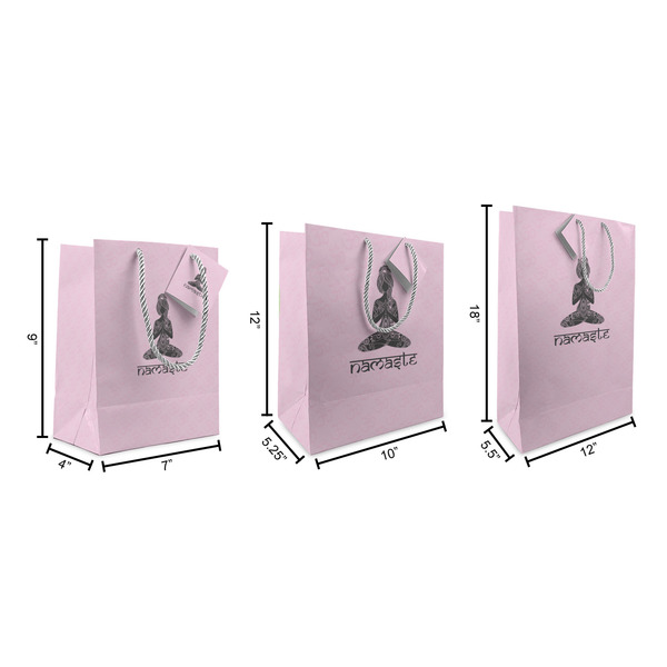 Lotus Pose Gift Bags - All Sizes - Dimensions