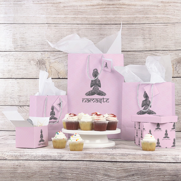 Lotus Pose Gift Bags - In Context