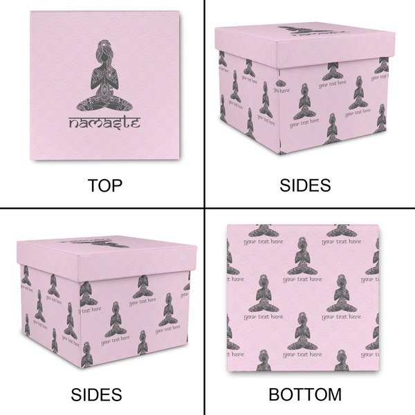 Lotus Pose Gift Boxes with Lid - Canvas Wrapped - Large - Approval