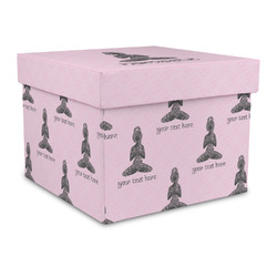 Lotus Pose Gift Box with Lid - Canvas Wrapped - Large